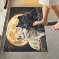 thumbnail image 2 of Wobogo Cozy Two Wolves U-Shaped Toilet Bath Mat Set Super Soft Absorbent Quick Dry Memory Foam Non Slip Bathroom Rugs for Tub Shower and Single Sink, 2 of 9