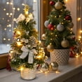 thumbnail image 5 of Coollooc Mini Christmas Tree with Lights, Pre Lit Artificial Mini Xmas Tree for Tabletop,Outdoor,Bedroom,Office Decorations,Includes Led Lights(Silver,Light), 5 of 8