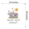 thumbnail image 4 of Teady Bear Umbrella Sunshine Hugging Scarf Always Kiss Me Goodnight Hugs Kisses Girls Love Beautiful Crown Prince Unicorns Royalty Sweet Dreams Decorating Wall Decal Sticker - Size: 24 In X 30 In, 4 of 5