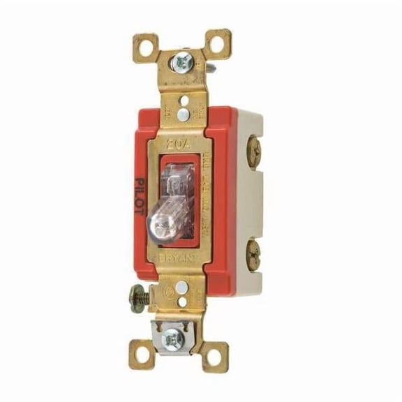 Bryant Pilot Light Wall Switch,Clear,20A 4901PLC120