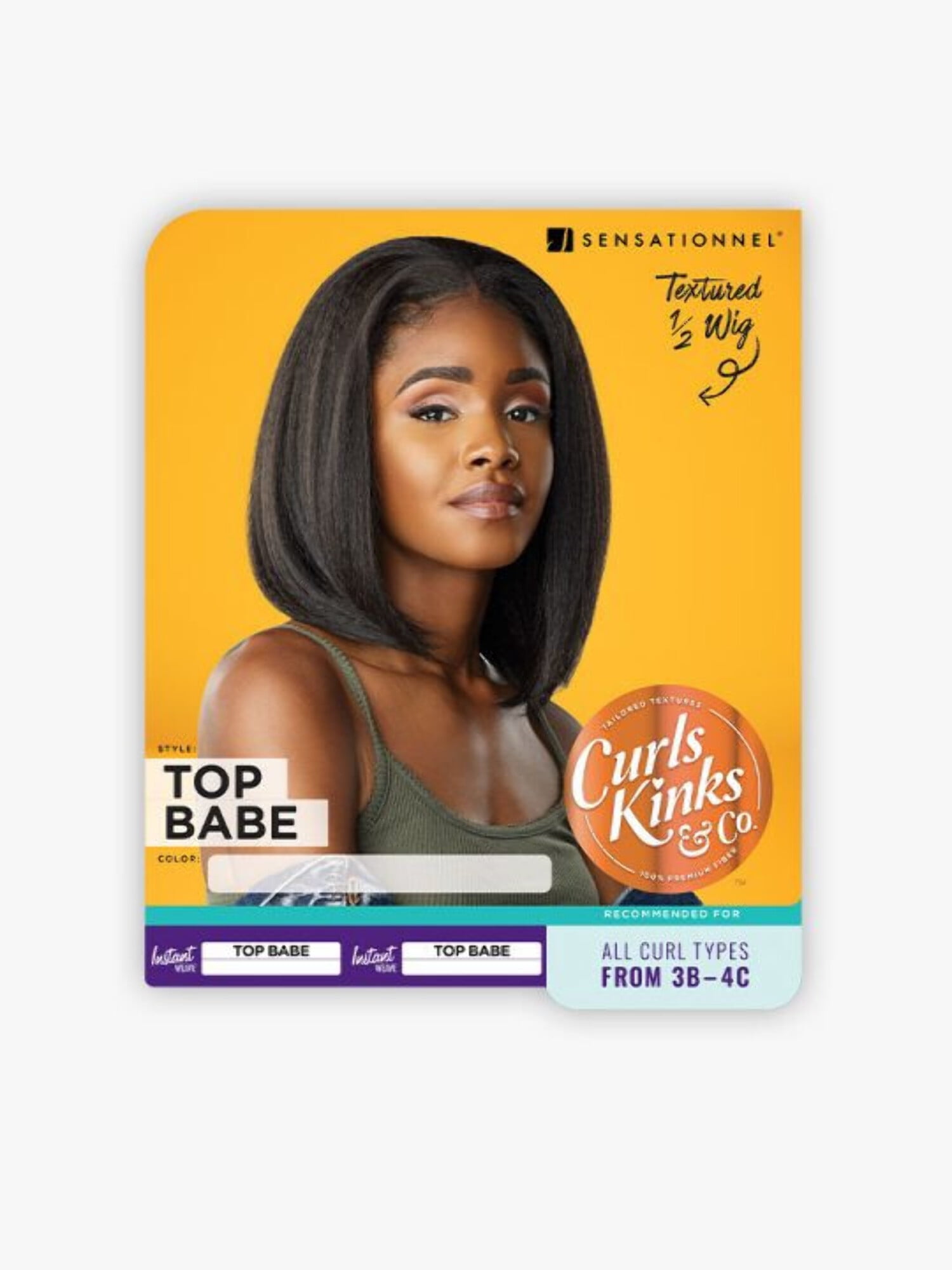CURLS KINKS  COIW TOP BABE COHALF LACE SYNTHETIC FIBER WIG