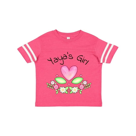 

Inktastic Yaya s Girl- Heart Flowers Gift Toddler Toddler Girl T-Shirt