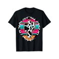 thumbnail image 1 of Camiseta turquesa negra 100 % algodón con estampado de vaca, cactus, leopardo, guepardo y sarape, 1 of 7