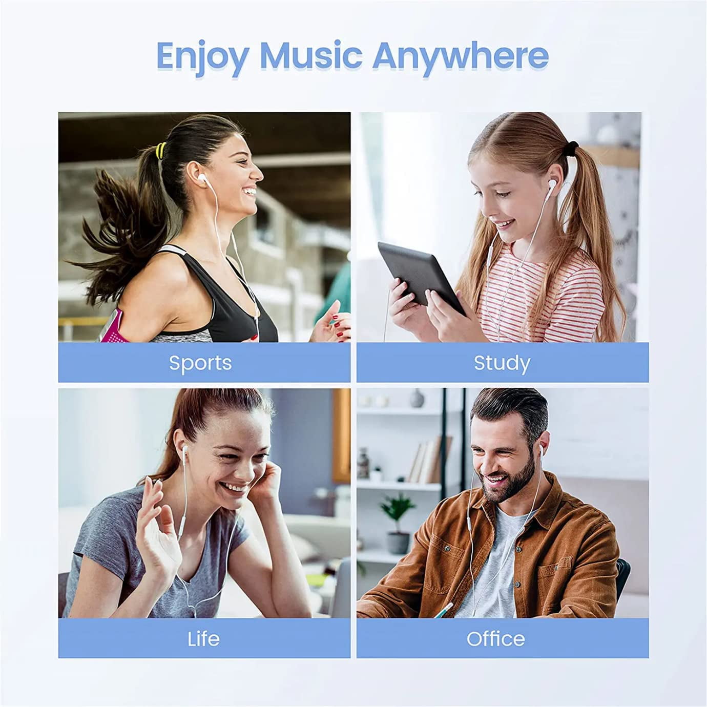 2 Pcs Earbuds with Lightning Connector，Wired in-Ear Noise Blocking Stereo Headphones with Built-in Microphone & Volume Control Compatible,Earphone for Apple iPhone