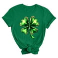 thumbnail image 5 of Zwiiyzr Womens St Patricks Day Clover Print Pullover Short Sleeve Casual T-Shirt Shamrock Green Theme Soft Comfortable Festival Party Wear Top Green, 5 of 6