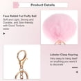 thumbnail image 3 of Pom Pom Keychain, 8cm Faux Rabbit Fur Puff Ball Keychain, Soft Cute Plush Fluffy Ball Key Ring for Women Purse Handbags Backpack Pendant Charm (Light Pink), 3 of 6