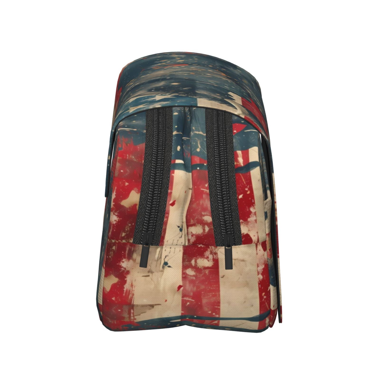 Rateoe Vintage American Flag Elephant Pattern Double Clamshell Pen Case, Storage Organizer with Two Zipper Compartments– Holds Up to 50 Pencils & Pens