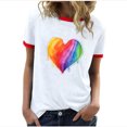 thumbnail image 2 of Fiudx Ofertas Flash Del Día Solo En Línea Camiseta con Estampado de Moda Informal para Mujer, Top de Manga Corta con Cuello Redondo, 2 of 4