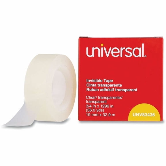 Universal® Invisible Tape, 3/4" x 3,888", Clear