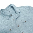 thumbnail image 7 of Western Shirts for Mens Cowboy Shirt Linen Short Sleeve Button Down Shirt Casual Work Shirts with Double Pocket Light Blue, 7 of 7