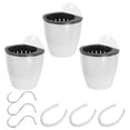 thumbnail image 1 of Unique Bargains 4 Inch Self Watering Plant Pot Hanging Planters with S Hooks, White 3 Pack, 1 of 7