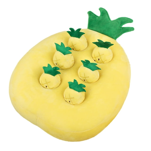 Fuzzy Pulling Radish Toy Pulling Radish Plush Toy Carrot Strawberry Pineapple Shape Fuzzy Soft Educational Pp Cotton Stuffed Small Pet Rabbit Foraging