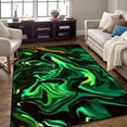 thumbnail image 1 of Marble Green Large Area Rugs, Abstract Wave Runner Rugs, Non-Slip Floor Throw Mat, Rectangle Carpet for Living Room, Bedroom, Hallway Front Entrance, Kitchen, Dining, 4' x 5'3", 1 of 7
