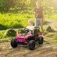 thumbnail image 2 of Qaba Voiture Électrique 12 V pour Enfants avec Télécommande, Suspension à Ressorts Rose, 2 of 10