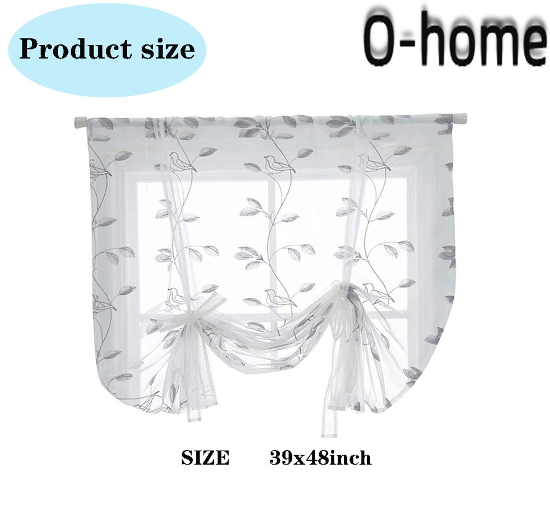 ?Lace Curtain Valances with Birds Embroidery Balloon Curtains