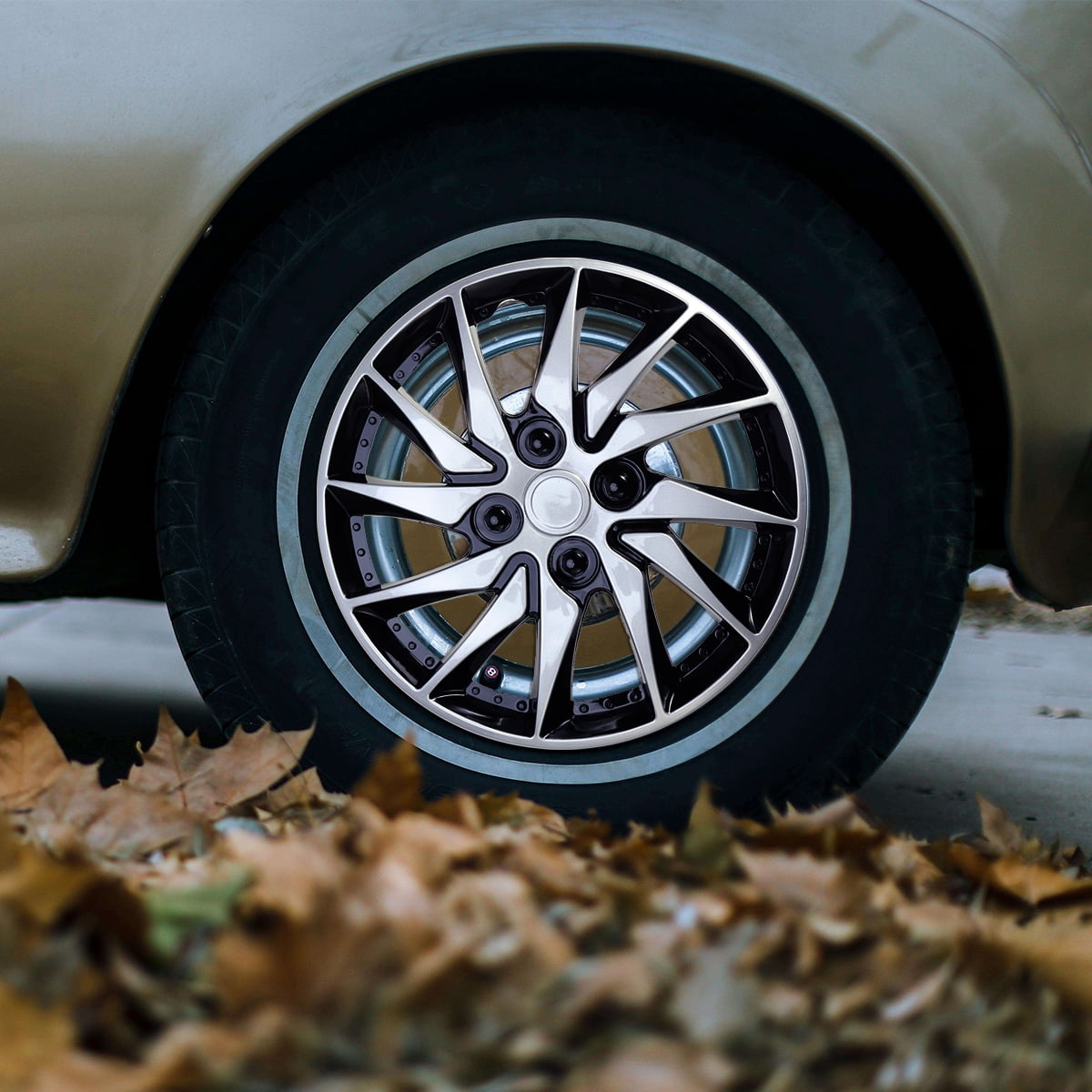 CATIEBYE Wheel Caps Car Wheel Protection Hubcaps Improved Design 1Set