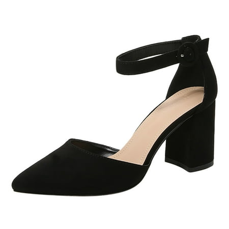 

GHSOHS Womens Sandals Summer Slippers Shoes for Women Ladies Summer Pointed Heel One Line Strap Solid Color Fashion Large Size Women Sandals Flip Flops Roman Shoes 40