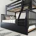 thumbnail image 5 of Max & Lily Bunk Bed Twin over Full with Trundle, Solid Wood Scandinavian Style Bunk Beds for Kids, 5 of 13