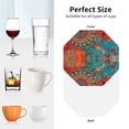 thumbnail image 6 of Zufioo Mandala Colorful Print Leather Coaster Set, Decorative PVC Coasters 4-pack - Scald and Stain-resistant, Suitable for Home, Cafes, Restaurants-Octagon, 6 of 6