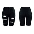 thumbnail image 2 of Taqqpue Womens Plus Size High Waist Stretchy Jean Shorts Casual Summer Ripped Frayed Distressed Denim Shorts Folded Hem Hot Short Jeans Leggings, 2 of 3