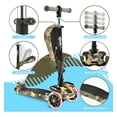 thumbnail image 3 of Scooter de 3 Ruedas Hurtle para Niños y Niñas 1 Año en Adelante, Patin del Diablo, Luces LED en las Ruedas, Manillar Ajustable y Asiento Plegable, Modo Sentado o de Pie con Freno, Camuflado, 3 of 7