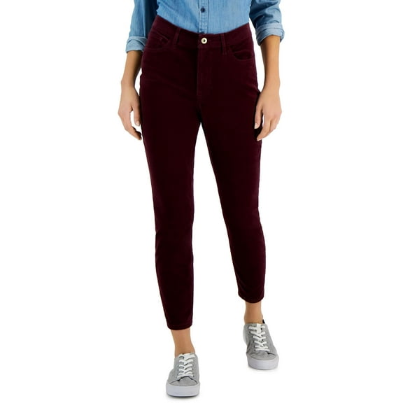 Tommy Hilfiger Womens Tribeca Corduroy Cropped Skinny Pants