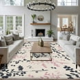 thumbnail image 3 of 5'x8' Area Rugs, Grey Pink Botanical Indoor Outdoor Area Rug for Living Room Bedroom, Rustic Country Spring Floral Summer Leaf Washable Bathroom Rugs Kitchen Floor Carpet Mats Home Decor Aesthetic, 3 of 8