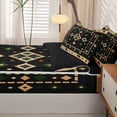 thumbnail image 5 of Homewish Bohemian Bear Animals Zipper Queen Comforter Set with Fitted Sheet and 2 Pillowcases,Retro Geometric Rhombus Zipper Bedding Set,Black Reversible,4pcs, 5 of 8