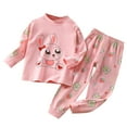 thumbnail image 3 of Yindaity Baby Girl Clothes Outfits Kid Fall Winter Long Sleeve Crew Neck Sweatshirt Set (Pink,3-6 Months), 3 of 5