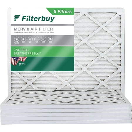

Filterbuy 21x23.5x1 MERV 8 Pleated HVAC AC Furnace Air Filters (6-Pack)