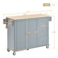 thumbnail image 4 of DEALTOPS Rolling Kitchen Islands with Storage Cabinets, Wood Gray, 52.76 in, 4 of 14