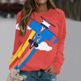 thumbnail image 3 of MVRLSH Essentials Hoodies for Women Graphic Print Crewneck Long Sleeve Casual Fashion Oversized Spring Fall Layering Daily Outfit Match Sweatshirt Red - M, 3 of 7
