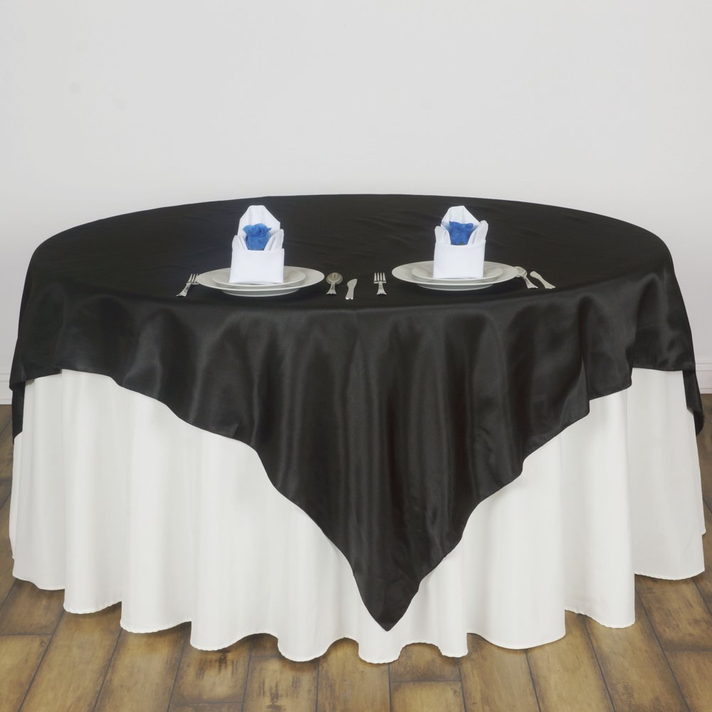 BalsaCircle 90x90" Square SATIN Table Overlays Wedding Decorations