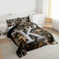 thumbnail image 3 of Castle Fairy Personalized Initial K 3 Pieces Queen Comforter Set for Teens Adults,Jungle Wildlife Deer Ultra Soft Bedding Sets,Vintage Tree Branches Bedding Comforter Set Breathable, 3 of 8