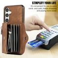 thumbnail image 6 of Allytechgroup Cell Phone Bag Case for Galaxy S24 Plus, Crossbody Strap Lanyard Cards Holder Shockproof Zipper Pocket Wallet Case Cover for Samsung Galaxy S24 Plus, Brown, 6 of 10