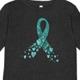 thumbnail image 4 of Inktastic Ovarian Cancer Awareness Teal Ribbon Made of Hearts Boys or Girls Long Sleeve Toddler T-Shirt, 4 of 5