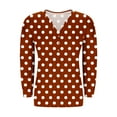 thumbnail image 4 of Plebaso Women's V Neck Tunic Tops Casual Long Sleeve Flowy Tshirts Print Loose Dressy Blouses for Women, 4 of 5