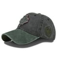 thumbnail image 2 of FINALGANG Womens Mens Two Tone Distressed Baseball Cap Canada Maple Leaf Patch Adjustable Fit Hat For Casual Daily Outdoor Wear Cozy Headwear, 2 of 9