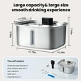 thumbnail image 3 of Vacqueen 10 L Stainless Steel Dog & Cat Water Fountain with Filtration System & Silent Pump, 3 of 16