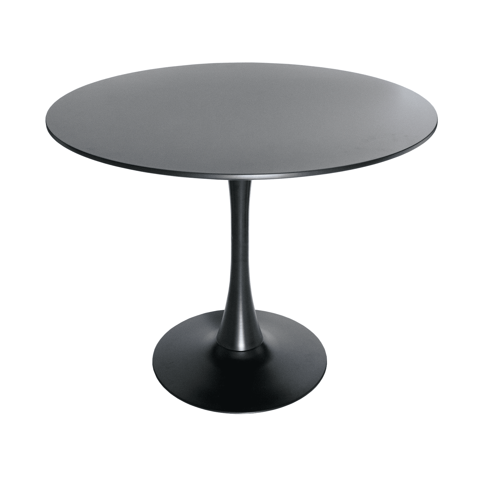 LeisureMod Bristol MidCentury Modern Round Dining Table with Wood Top