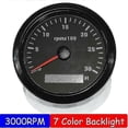 thumbnail image 1 of 85MM Diesel Engine Tachometer 3000/4000/6000/8000 RPM Gauge REV Counter with Digital Hourmeter 7 Color Backlight 12V 24V, 1 of 5