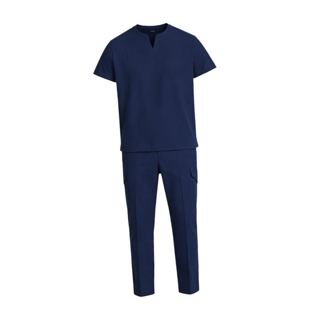 Conjunto de uniforme médico moderno con pantalón suave con cordón ajustable para peluquería canina, spa y salón de belleza. XXL