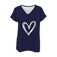 thumbnail image 2 of Baberdicy Women's 3D Printed V-Neck T-Shirt – Short Sleeve Qiuxiangma Fabric Top, Unique Artistic Design, Soft Breathable Casual Tee (Navy | M), 2 of 4