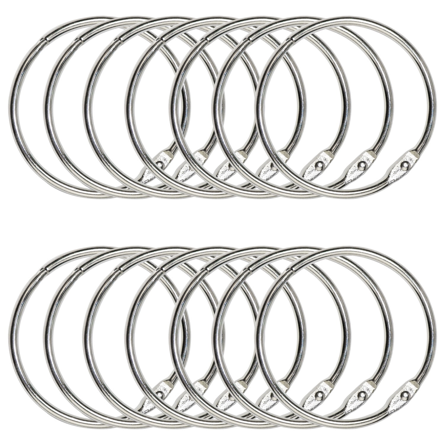 10 Pcs 2 inch/ 30 Pcs 1.5 inch Office Metal Book Rings Nickel Plated Steel Binder Rings for School Home 40 PCS Loose Leaf Binder Rings 