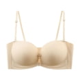 thumbnail image 4 of PMVFHDE Front Closure Strapless Bra Seamless Non Backless Push Up Design For Small Bust Enhancement Lifting Khaki - XL, 4 of 4