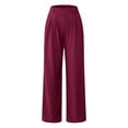 thumbnail image 6 of Casual Pants for Women, Audhol Womens Solid Color Straight Loose Yoga Pants Streetwear Stretchy Baggy Joggers Pants Womens Summer Pants Red2 2XL, 6 of 7