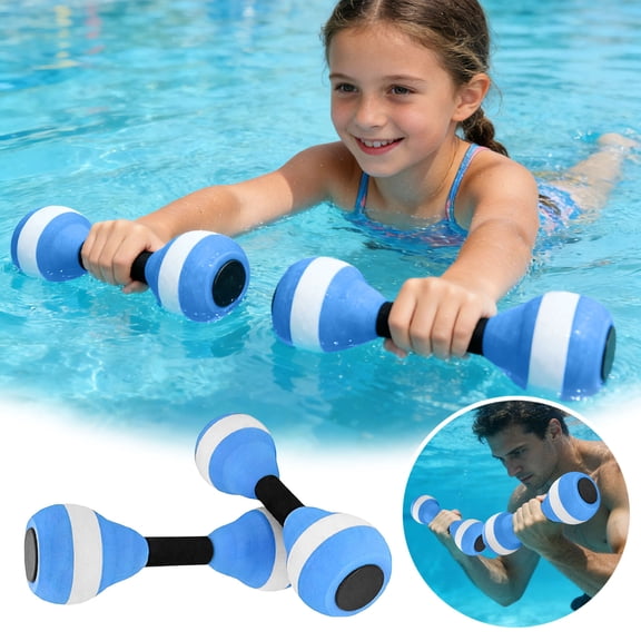 2PC Water Weight Aquatic Exercise Dumbbells for Pool Macaron Color Aerobics Equipment EVA Foam Dumbbells Set Aquatic Exercise Equipment Hand Bar for Fitness