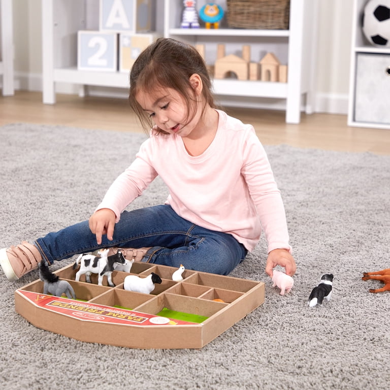 Melissa & Doug Wooden Farm Animals Matching Toy Melissa & Doug Farm Friends Animal Collection - Brown, White, Black display picture 1