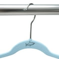 thumbnail image 2 of Simplify Kid's 25 Pack Velvet Clothing Hangers with Shark Icon in Light Blue, 2 of 8