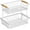 White, variant on 2 Tier Fruit Basket for Kitchen Counter with 2 Banana Hangers, Countertop Metal Bread Basket with Wooden Handle, Large Storage Stand for Vegetables, Snacks, Eggs, Produce Storage – White